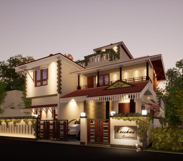 Elevation Design for residence in Bangalore